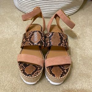 Women’s Snake Print Espadrille Sandals- Size 7.5